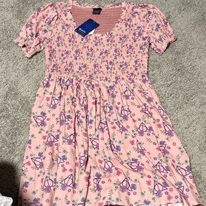 Charming Pink Floral Casual Dress